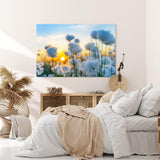 Paul Sinus Wandbild 120x80cm Baumwollblüten Sonnenuntergang Abendröte Sommer Natur
