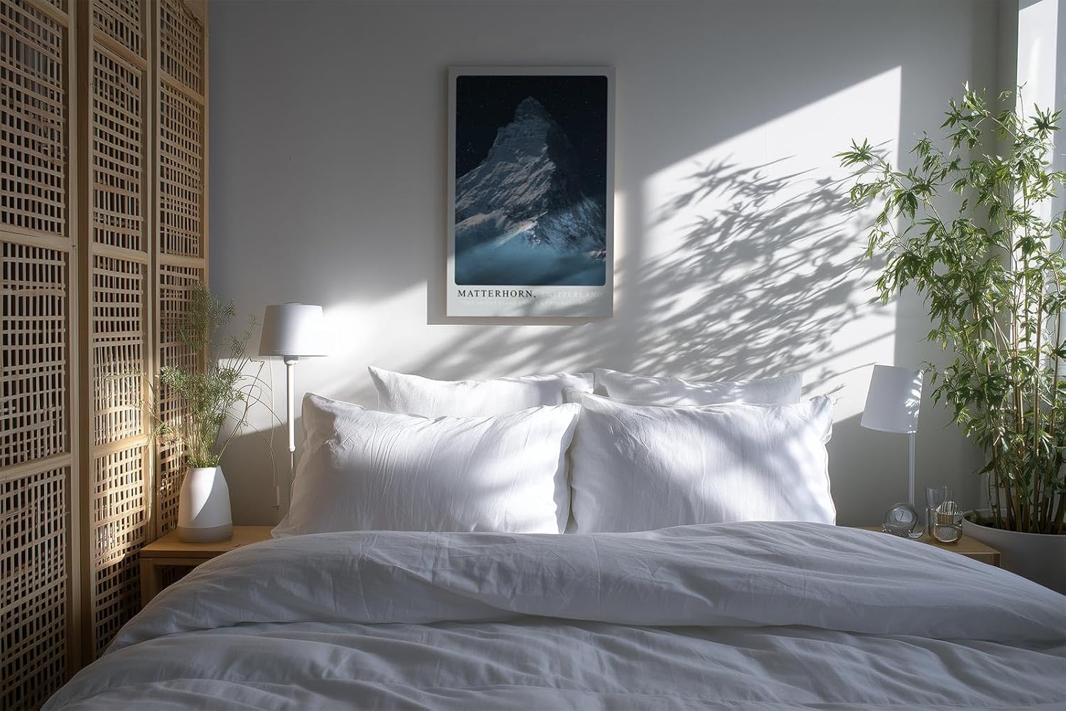 Paul Sinus Kunstdruck 40x60cm Matterhorn Schweiz mit nächtlicher Bergszenerie unter Sternenhimmel
