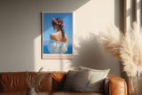 Paul Sinus Wandbild in 40x60cm The Flower Crowned Summer Romantic Woman with Floral Hair Wreath by the Sea in Sunlit Colors