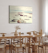 Paul Sinus Wandbild 120x80cm Meer Felsen Horizont Steine weißer Himmel