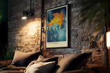 Paul Sinus Kunstdruck 40x60cm Autumn Drop Ahornblatt Wassertropfen Bokeh Makro Kunst Natur