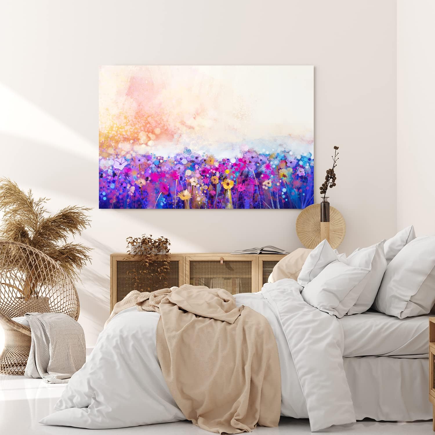 Paul Sinus Wandbild 120x80cm Bunte Blumen Blüten Abstrakt Kunstvoll Farbenfroh
