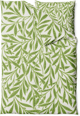 Sinus Art Bettwäsche 135x200 cm + 80x80 cm – Naturdesign mit grünen Blättern auf weißem Grund – Mikrofaser – weich, atmungsaktiv & pflegeleicht