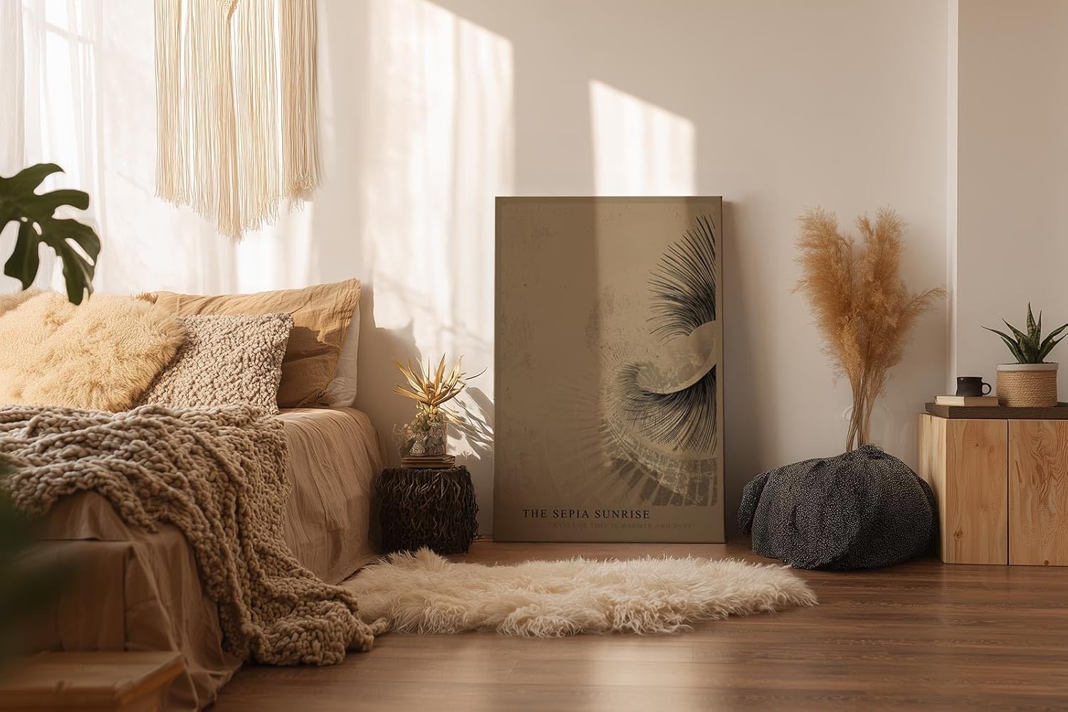 Paul Sinus Wandbild in 40x60cm The Sepia Sunrise – Zeitlose Wellen in warmen Sepiatönen für stilvolle Räume