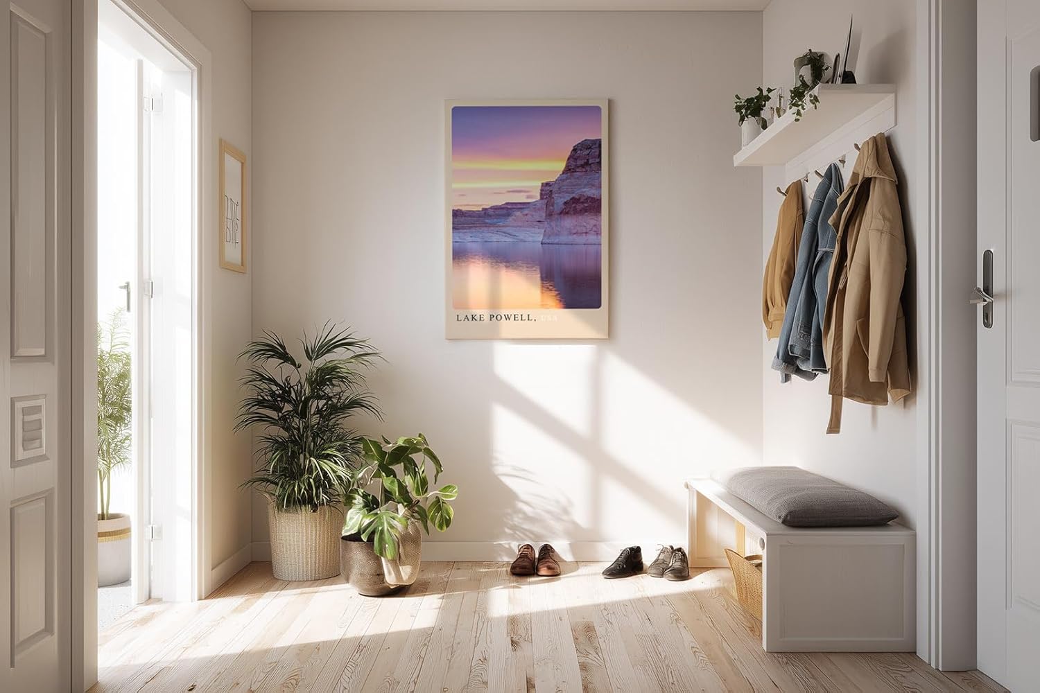 Paul Sinus Kunstdruck 40x60cm Lake Powell USA – Sandsteinformationen mit Wasserreflexion im Sonnenuntergang