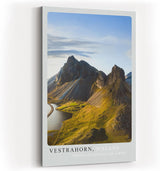 Paul Sinus Kunstdruck 40x60cm Vestrahorn Island mit dramatischer Felsformation und Lichtspiel