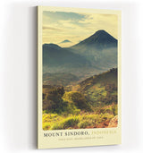 Paul Sinus Kunstdruck 40x60cm Mount Sindoro Indonesia Vulkanlandschaft auf Java im Morgenlicht mit tropischer Vegetation