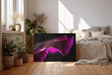 Sinus Art Wandbild 120x80cm Extreme Nahaufnahme eines Blütenblatts mit sattem Lila auf dunklem Grund