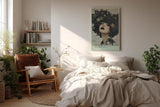 Paul Sinus Wandbild in 40x60cm Bad Hair Day ausdrucksstarkes Porträt einer Frau mit schwarzem Afro und goldenen Sternen