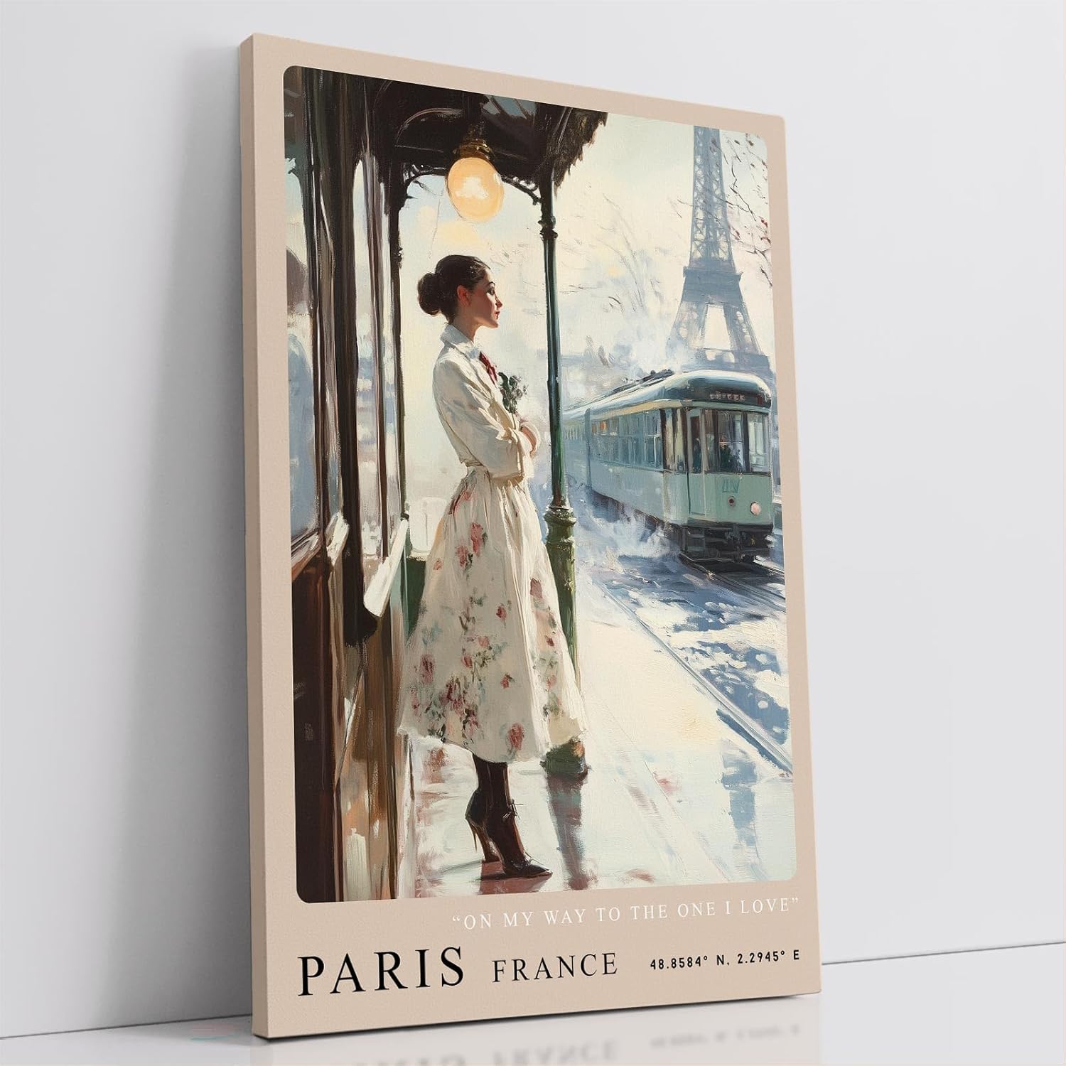 Paul Sinus Leinwandbild 40x60cm Paris – Nostalgie, Liebe, Romantik, Retro, Vintage, Frankreich, Eleganz, Belle Époque, Sehnsucht, Kunst, Stadtleben