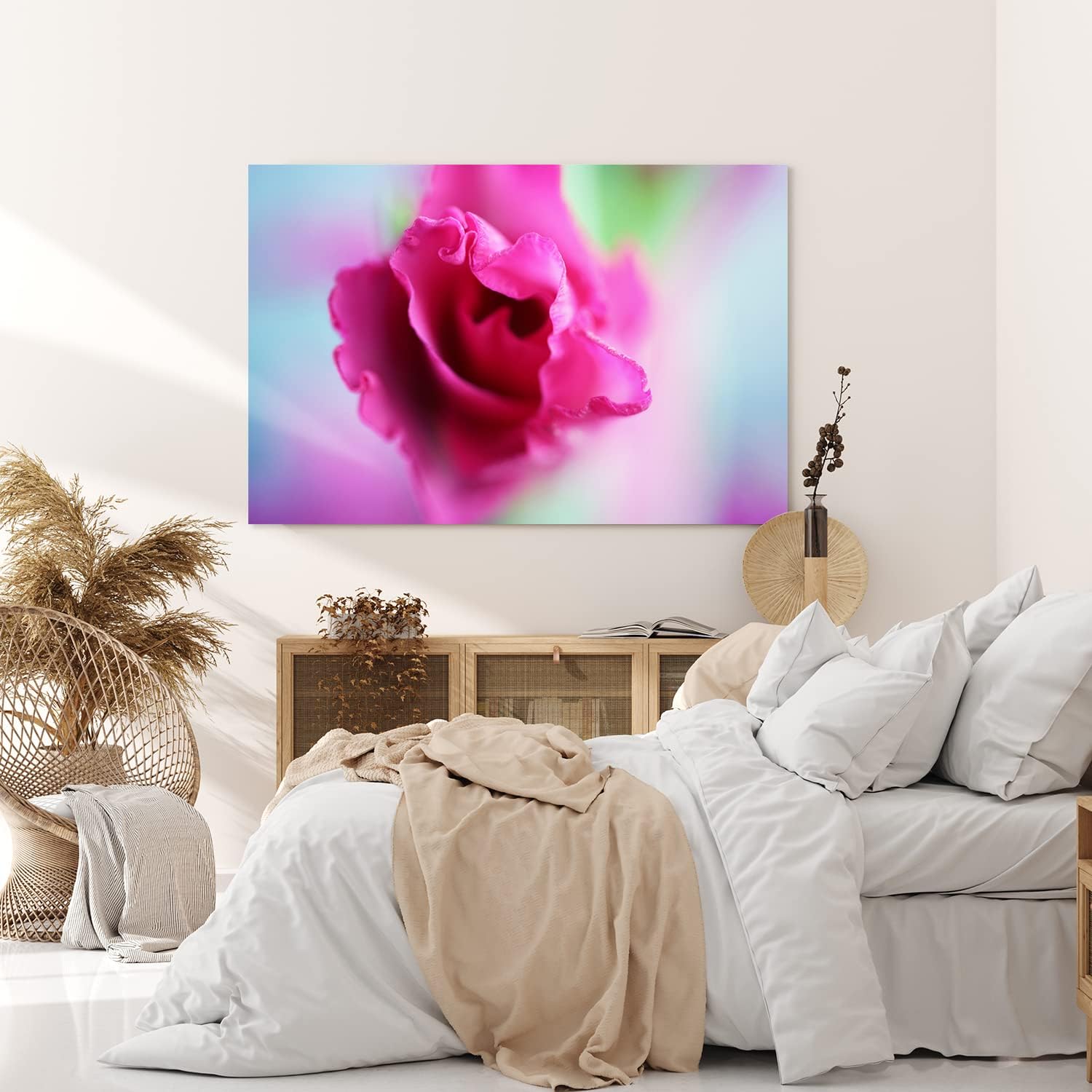 Paul Sinus Wandbild 120x80cm Rose Rosenblüte Rot Blume Blüte Kunstvoll Nahaufnahme