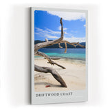 Paul Sinus Kunstdruck 40x60cm Driftwood Coast Strand Meer Treibholz Natur Türkis Fotografie