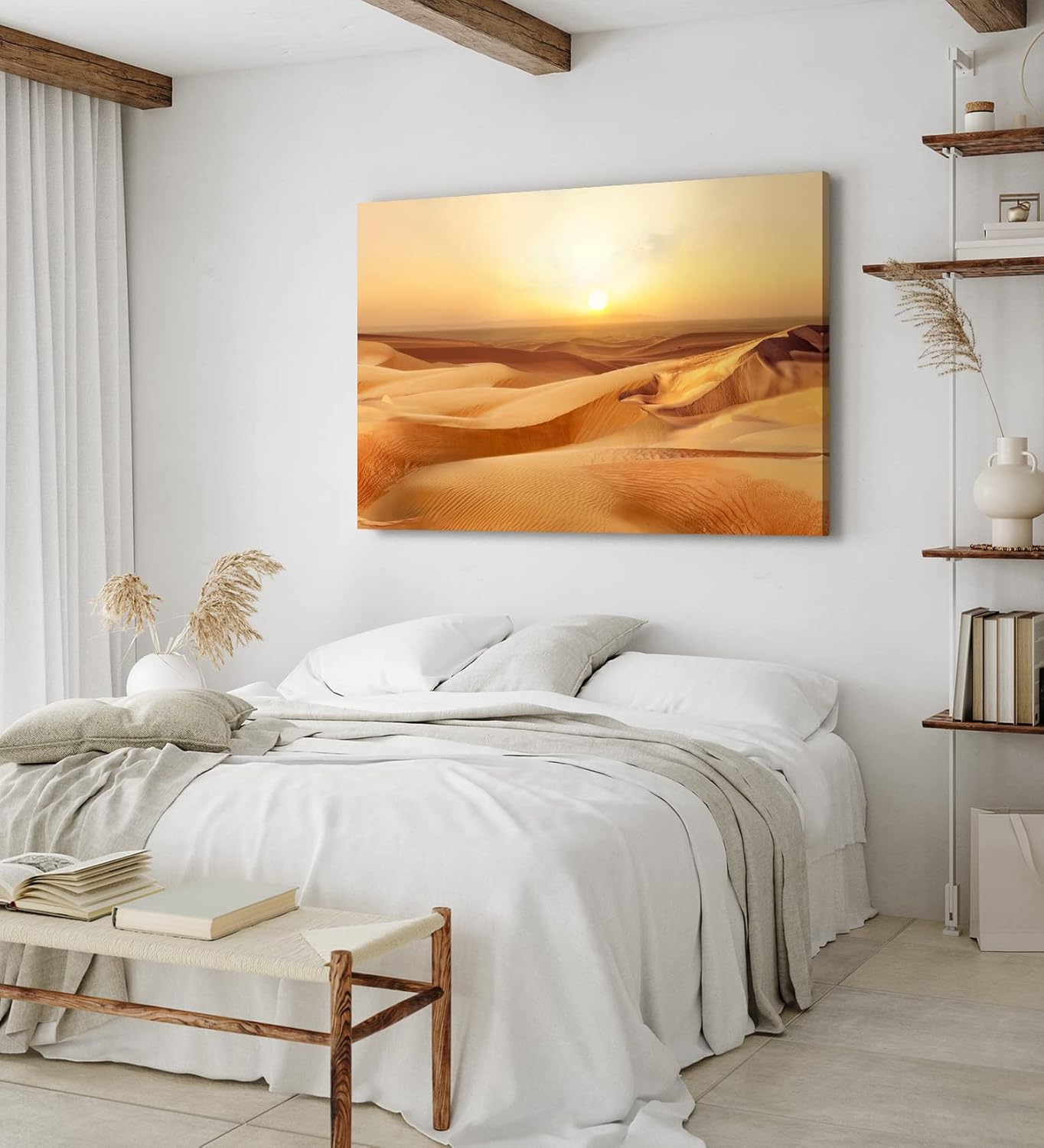 Paul Sinus Wandbild 120x80cm Wüste Sand Sanddünen Sonne Horizont Wüstenlandschaft