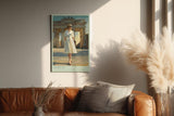 Paul Sinus Wandbild in 40x60cm Berlin – elegante Frau in Weiß vor dem Brandenburger Tor im malerischen Stil