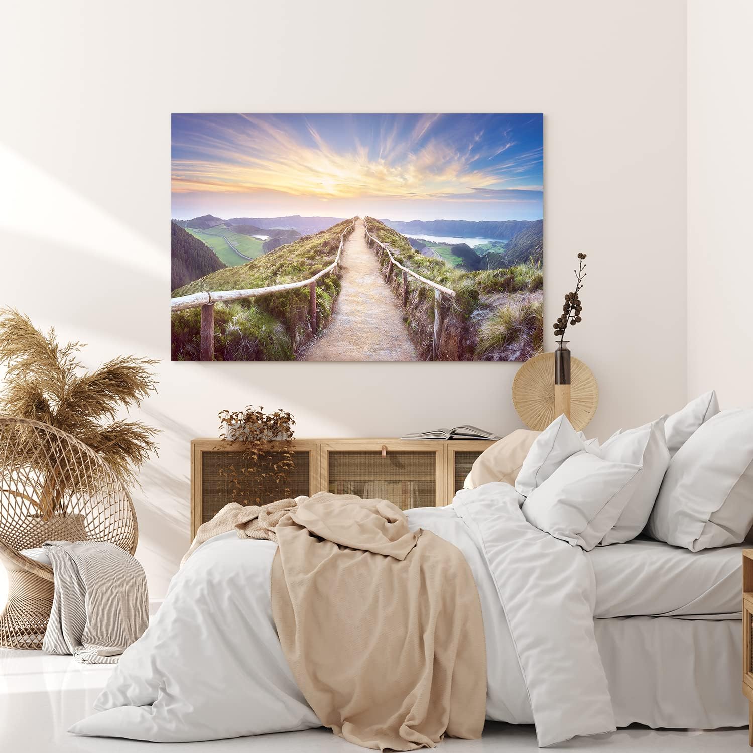 Paul Sinus Wandbild 120x80cm Ponta Delgada Azoren Portugal Berge Bergweg Sonnenuntergang