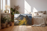 Sinus Art Wandbild 120x80cm Faszinierendes Bergmassiv an der Küste mit einzigartiger Topografie für starke Raumwirkung