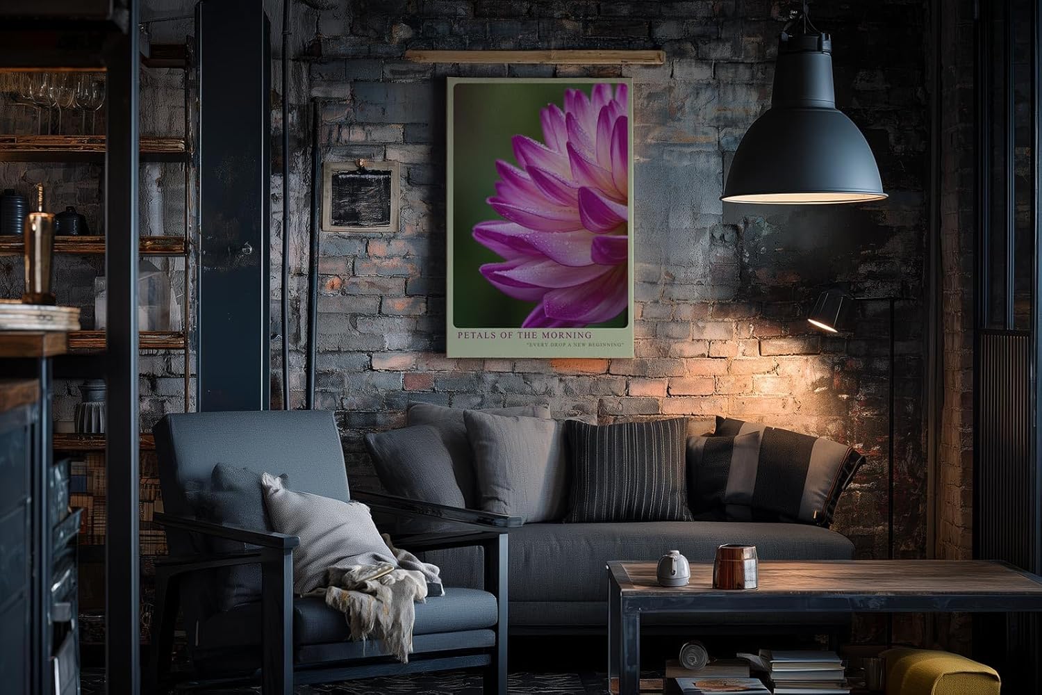 Paul Sinus Wandbild in 40x60cm Petals of the Morning – zarte Nahaufnahme einer pink-violetten Blüte mit Tautropfen für frische Raumakzente