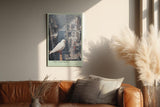 Paul Sinus Wandbild in 40x60cm The Last Dove – Weiße Taube in futuristischer Stadtlandschaft
