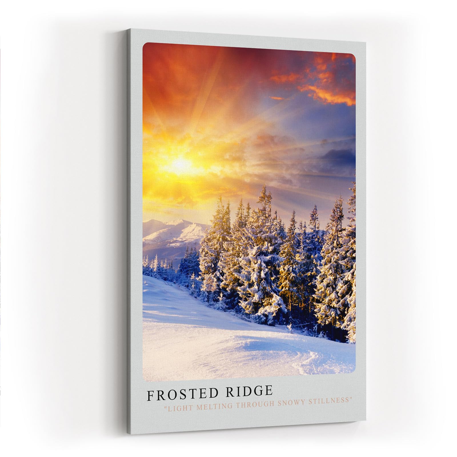 Paul Sinus Kunstdruck 40x60cm Winter Landschaft Schnee Sonnenuntergang Berge Frost Frosted Ridge