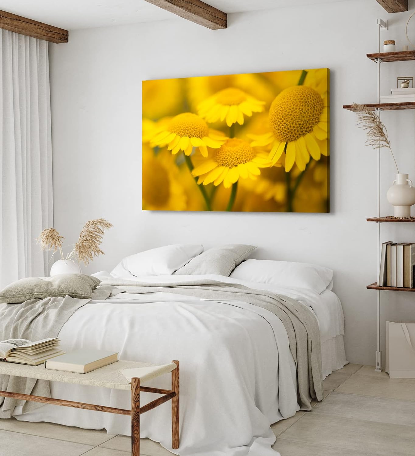 Paul Sinus Wandbild 120x80cm Gänseblümchen Blumen Blüten Gelb Nahaufnahme