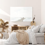 Paul Sinus Wandbild 120x80cm Einsamer Mann Nordsee Meer Horizont Hell weißer Himmel