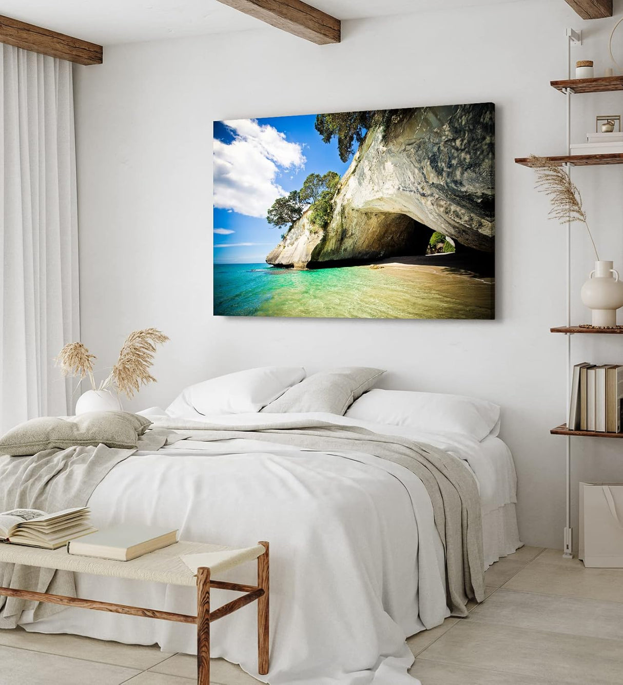 Paul Sinus Wandbild 120x80cm Kia Ora Neuseeland Meer Sommer Felsen Wolken
