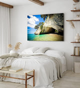 Paul Sinus Wandbild 120x80cm Kia Ora Neuseeland Meer Sommer Felsen Wolken