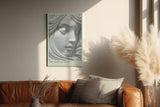 Paul Sinus Wandbild in 40x60cm The Sleeping Muse – Elegante Darstellung eines in feinen Linien gearbeiteten weiblichen Gesichts in sanfter Ruhe