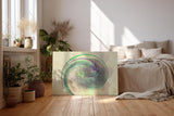 Sinus Art Wandbild 120x80cm Die grüne Spiralform wirkt beruhigend und gibt dem Raum eine organische Struktur