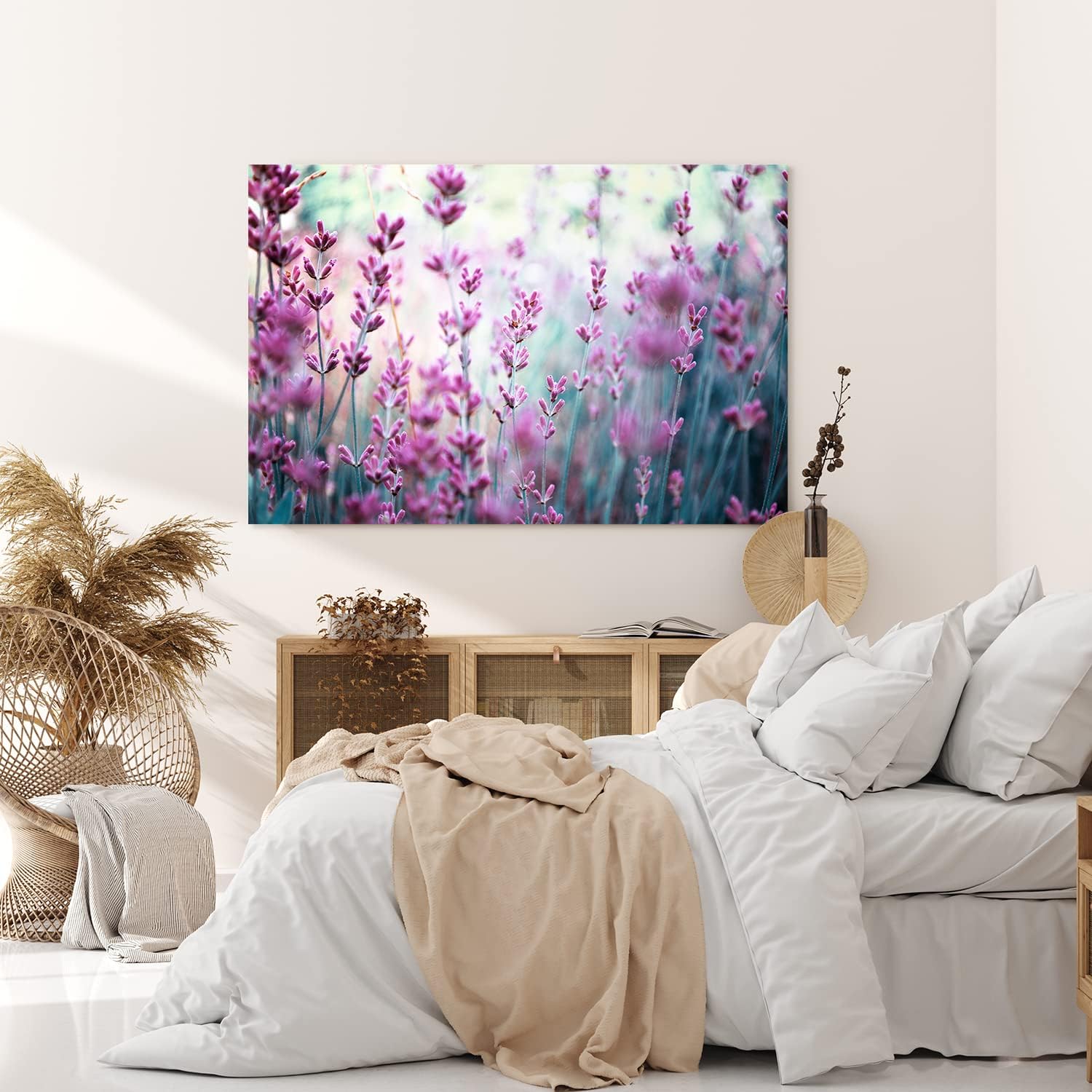 Paul Sinus Wandbild 120x80cm Lavendel Lavendelfeld Wildblumen Blumen Blüten Violett