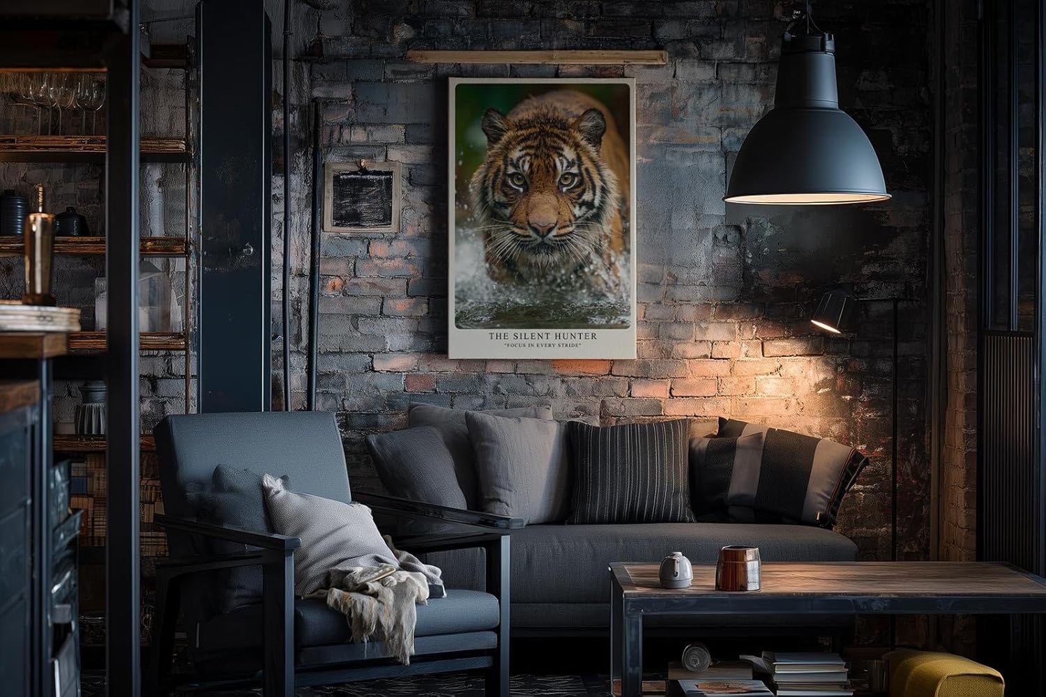 Paul Sinus Wandbild in 40x60cm The Silent Hunter – Faszinierendes Tigerporträt im Wasser in hoher Farbbrillanz
