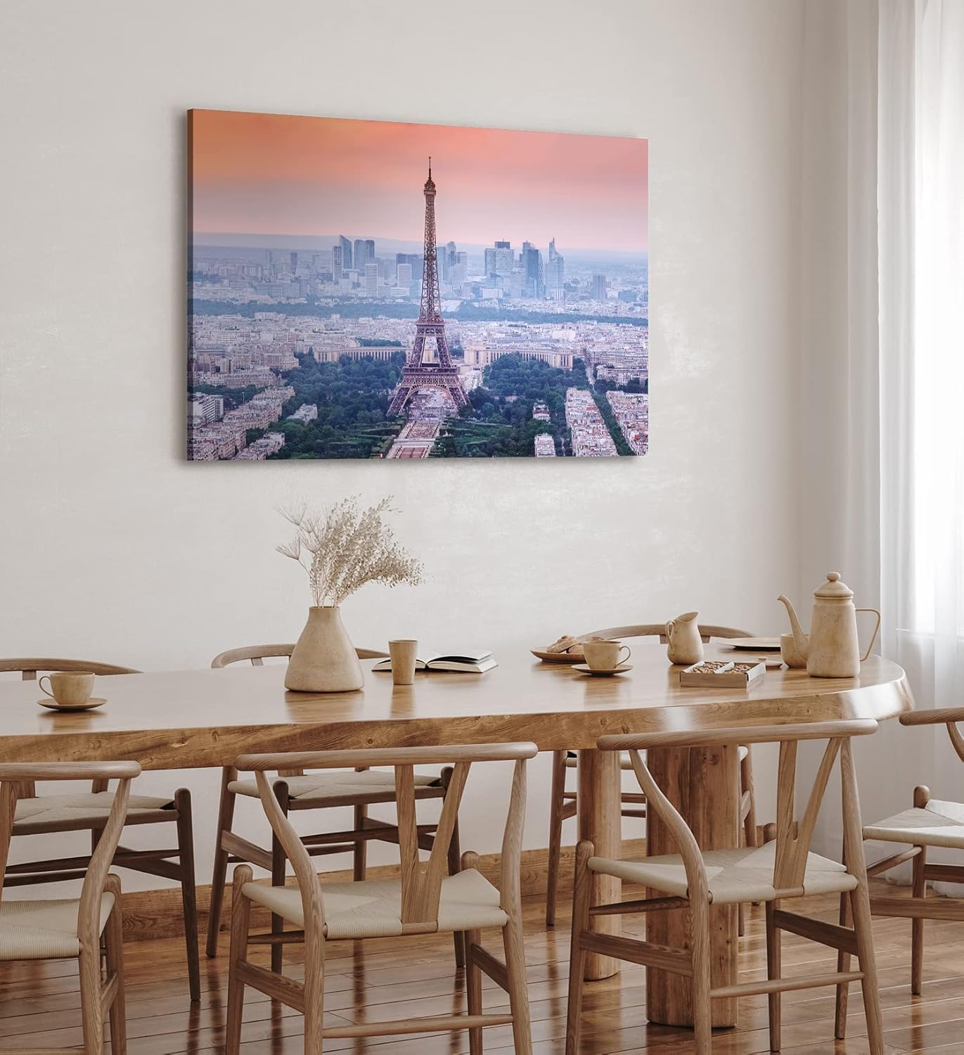 Paul Sinus Wandbild 120x80cm Eiffelturm Paris Großstadt Skyline Frankreich Wolkenkratzer