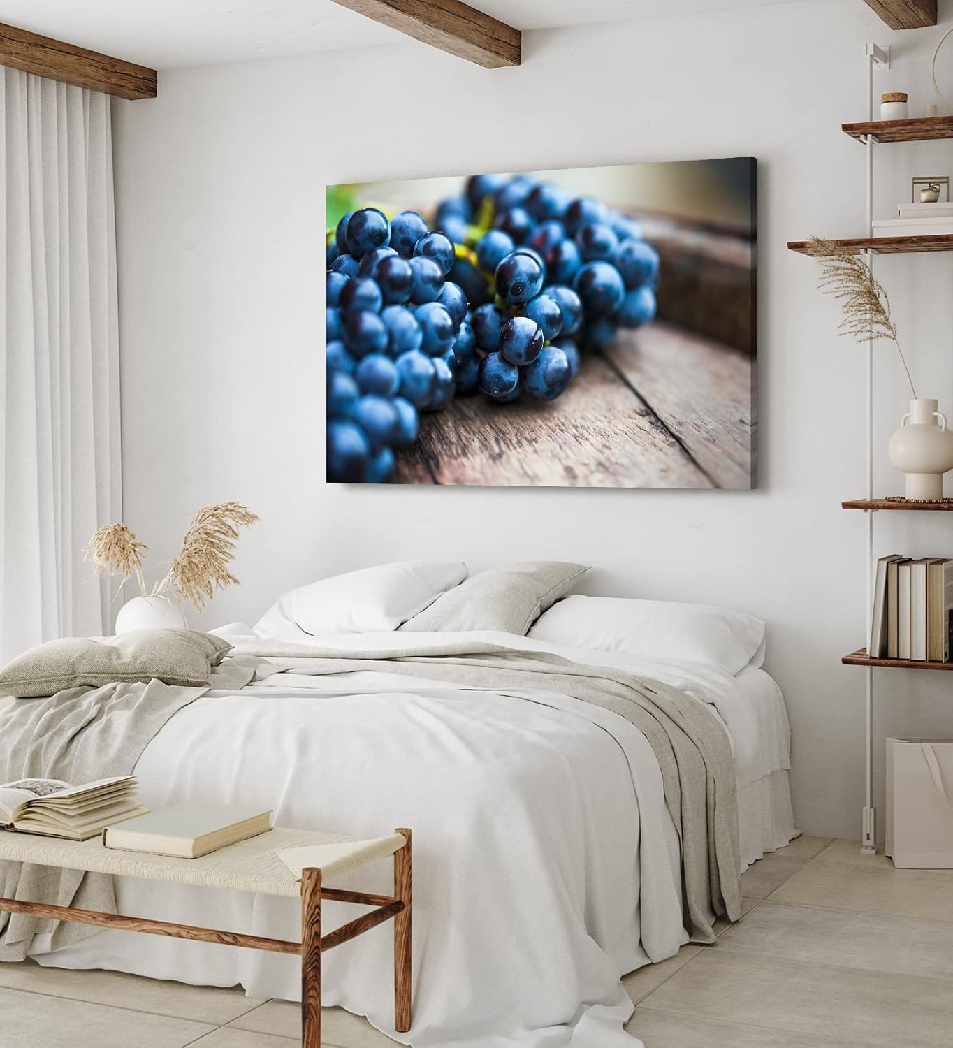 Paul Sinus Wandbild 120x80cm Trauben Früchte Weintrauben Fotokunst Blau Kunstvoll