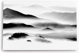 Paul Sinus Wandbild 120x80cm Berge Nebel Schwarz Weiß Berglandschaft Kunstvoll