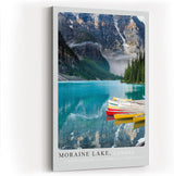 Paul Sinus Kunstdruck 40x60cm Moraine Lake Kanada Bergsee Kanus Spiegelung Naturfarben Rocky Mountains