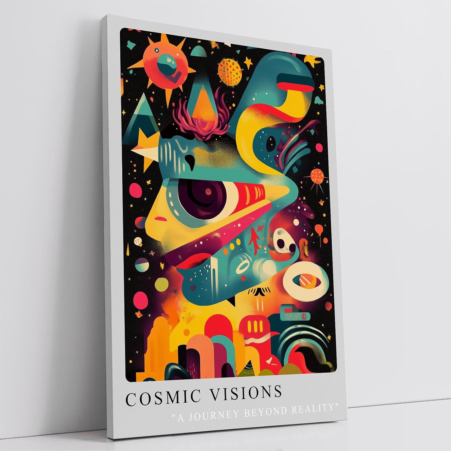 Paul Sinus Leinwandbild 80x120cm Leinwandbild Cosmic Visions surreale Kunst farbenfrohe Ästhetik kosmische Fantasie futuristische Dimension