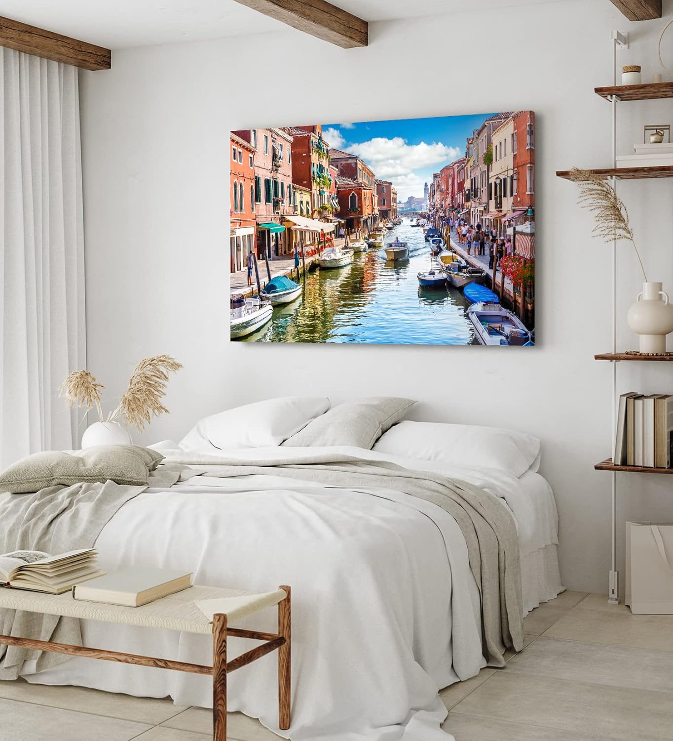 Paul Sinus Wandbild 120x80cm Italien Venedig Boote Altstadt Kanal Sommer