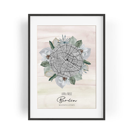 Paul Sinus Bilderrahmen individuell personalisiert mit deinen GPS Koordinaten und Namen. 30cm x 42cm Holz Wechselrahmen mit Glas und Passepartout. Einzigartige Geschenkidee. (ohne Rahmen)