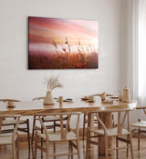 Paul Sinus Wandbild 120x80cm Weizenfeld Morgenröte Natur Feld Rosa Himmel