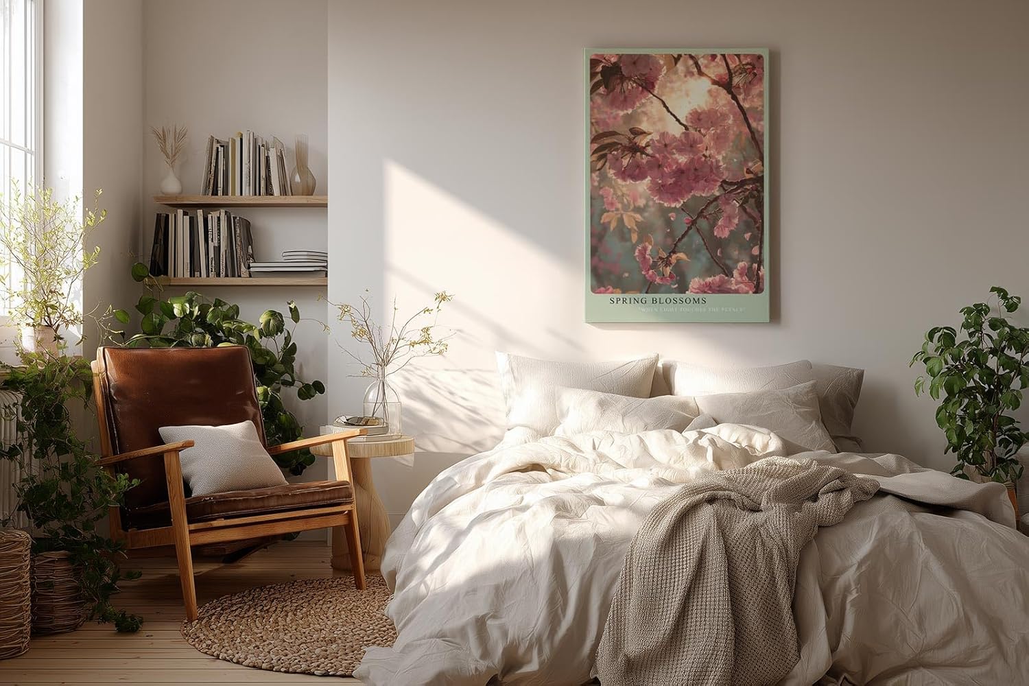 Paul Sinus Wandbild in 40x60cm Spring Blossoms – romantische Kirschblüten im sanften Frühlingslicht in zarter Farbgestaltung