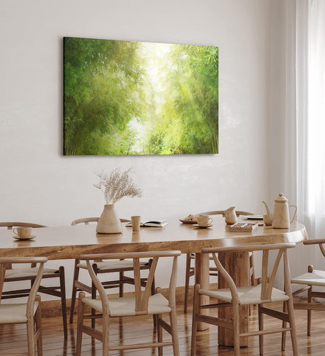 Paul Sinus Wandbild 120x80cm Bambus Bambuswald Japan Grün Bäume Sonnenschein