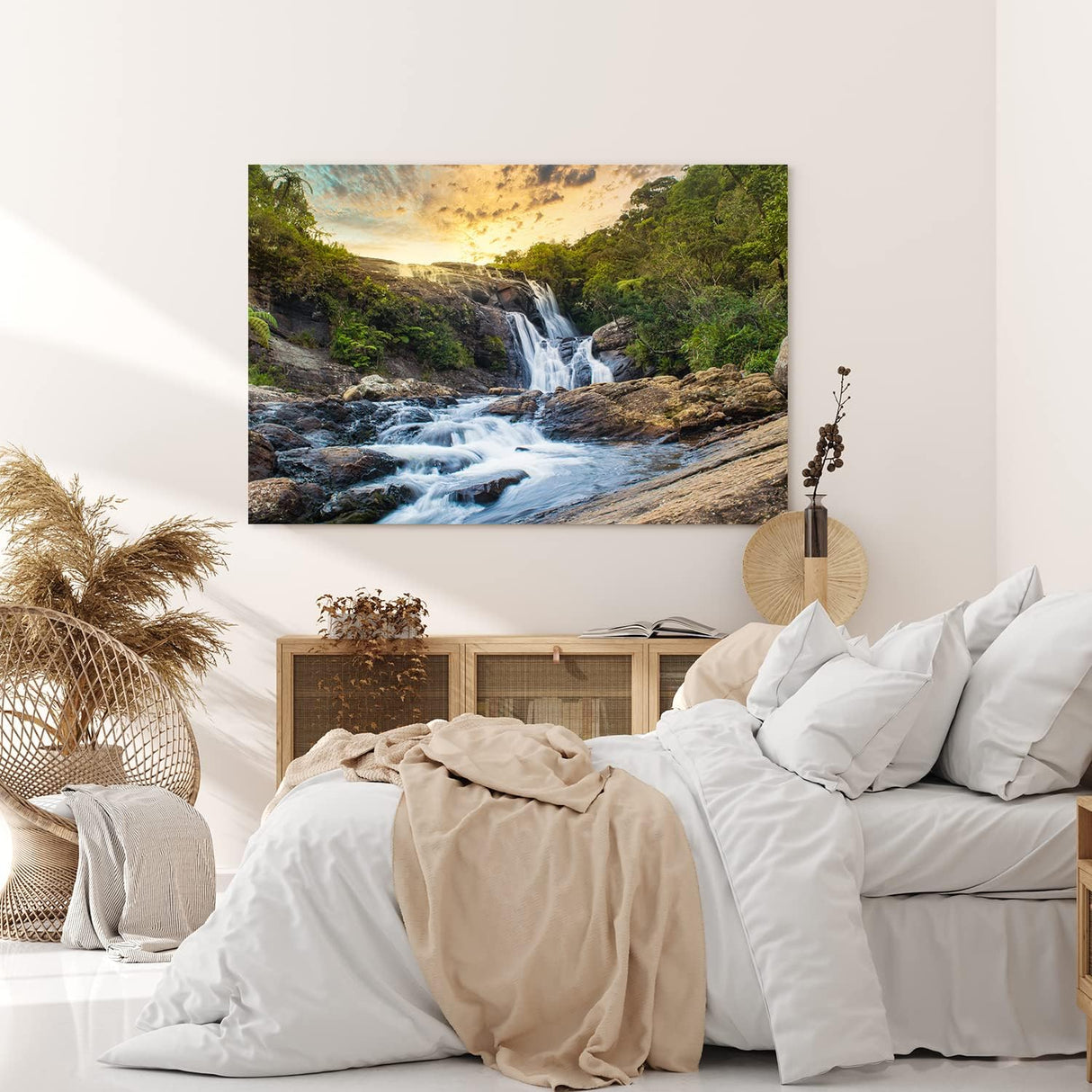 Paul Sinus Wandbild 120x80cm Wasserfälle im Dschungel Thailand Grün Natur