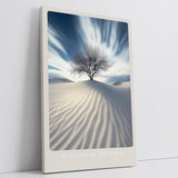 Paul Sinus Leinwandbild 60x90cm Guardian of the Dunes – Mystischer Baum in der Wüste, Sanddünen, Licht und Schatten, Himmel, Natur, Stille, Einsamkeit