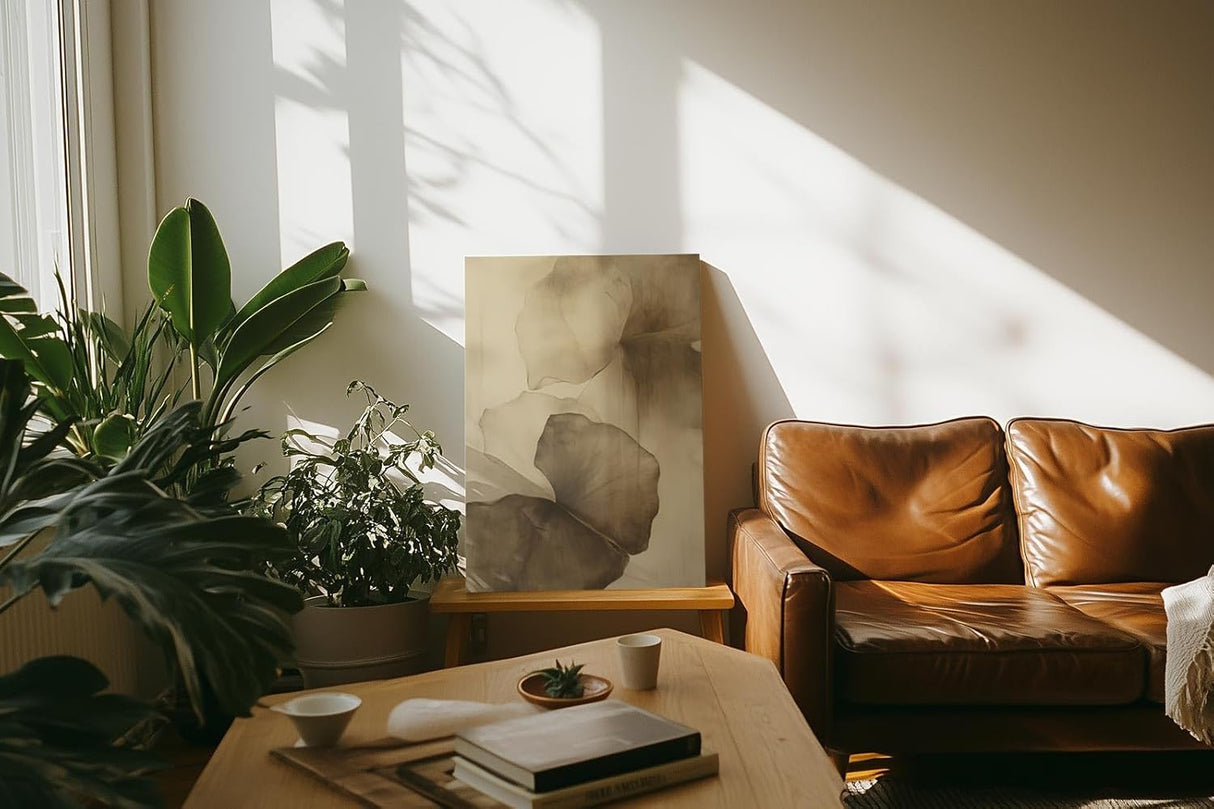 Paul Sinus 60x90cm Wandbild Schatten der Natur – Zeitlose Raumästhetik mit floraler Transparenz Blume