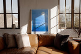Paul Sinus Wandbild in 40x60cm Vogelschwarm vor hellem Vollmond auf blauem Himmel