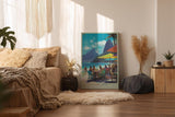 Paul Sinus Wandbild in 40x60cm Rio de Janeiro Strandansicht mit Zuckerhut, Sonnenschirmen und lebendiger Café-Szene in sommerlicher Farbigkeit