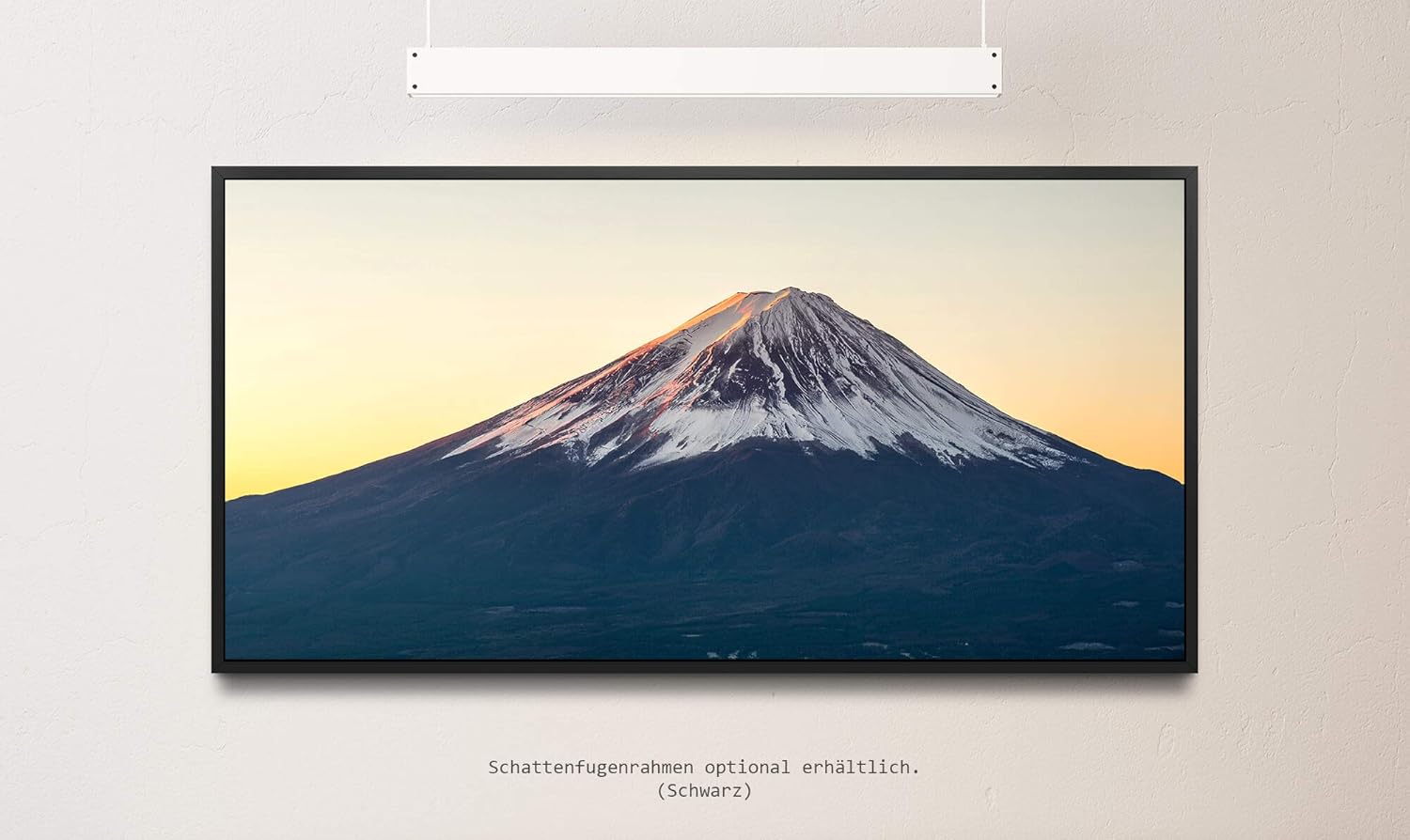 Gebirges Landschaft ca. 130x70cm Wandbild inklusive Schattenfugenrahmen schwarz - Panorama Leinwand Bild XXL Format Wandbilder Wohnzimmer Wohnung Deko Kunstdrucke