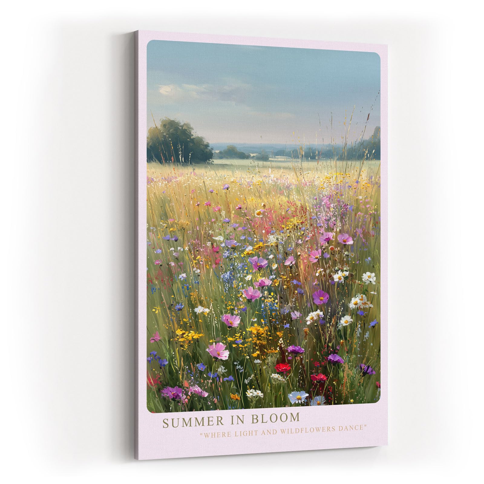 Paul Sinus Wandbild in 40x60cm Summer in Bloom Blühende Sommerwiese mit farbenfrohen Wildblumen unter blauem Himmel für frische Raumakzente