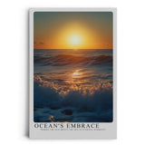 Paul Sinus Leinwandbild 60x90cm Ocean’s Embrace – Faszinierendes Meerespanorama mit sanften Wellen, goldenem Sonnenlicht