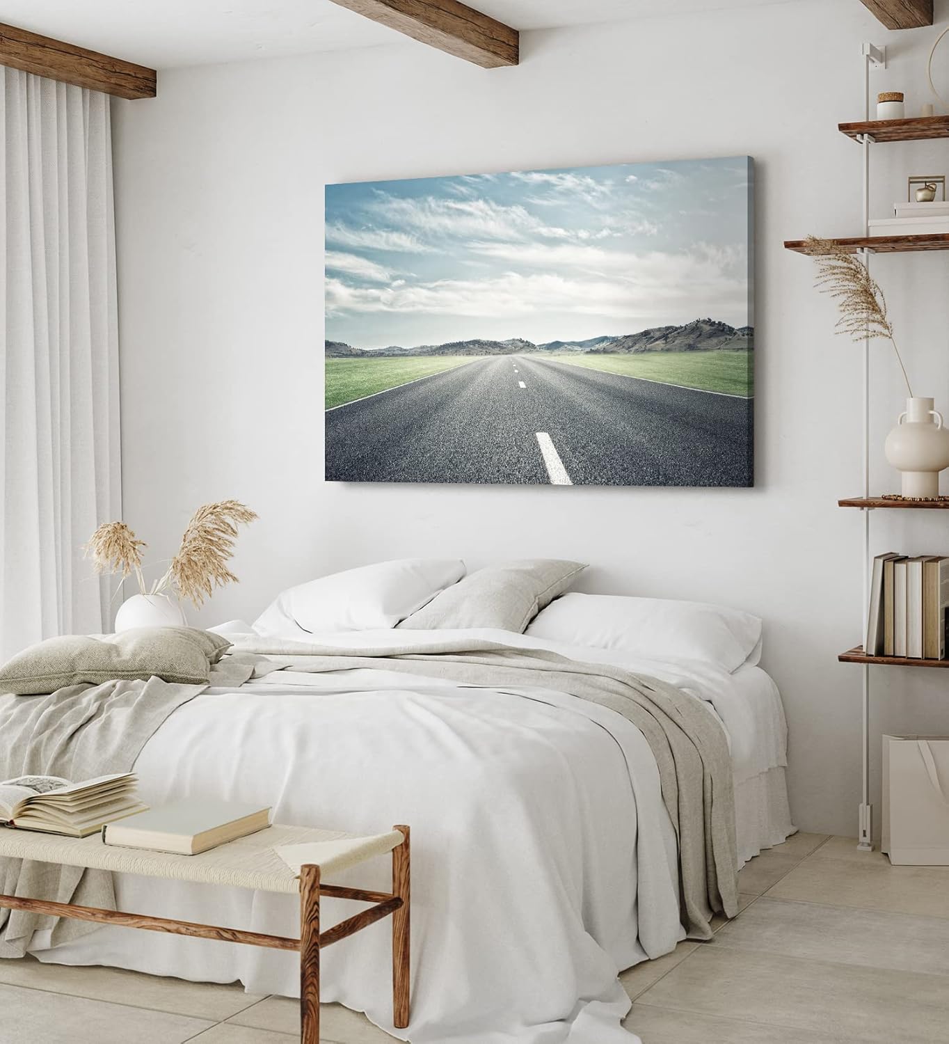 Paul Sinus Wandbild 120x80cm Straße Berge Landschaft Horizont Himmel Kunstvoll